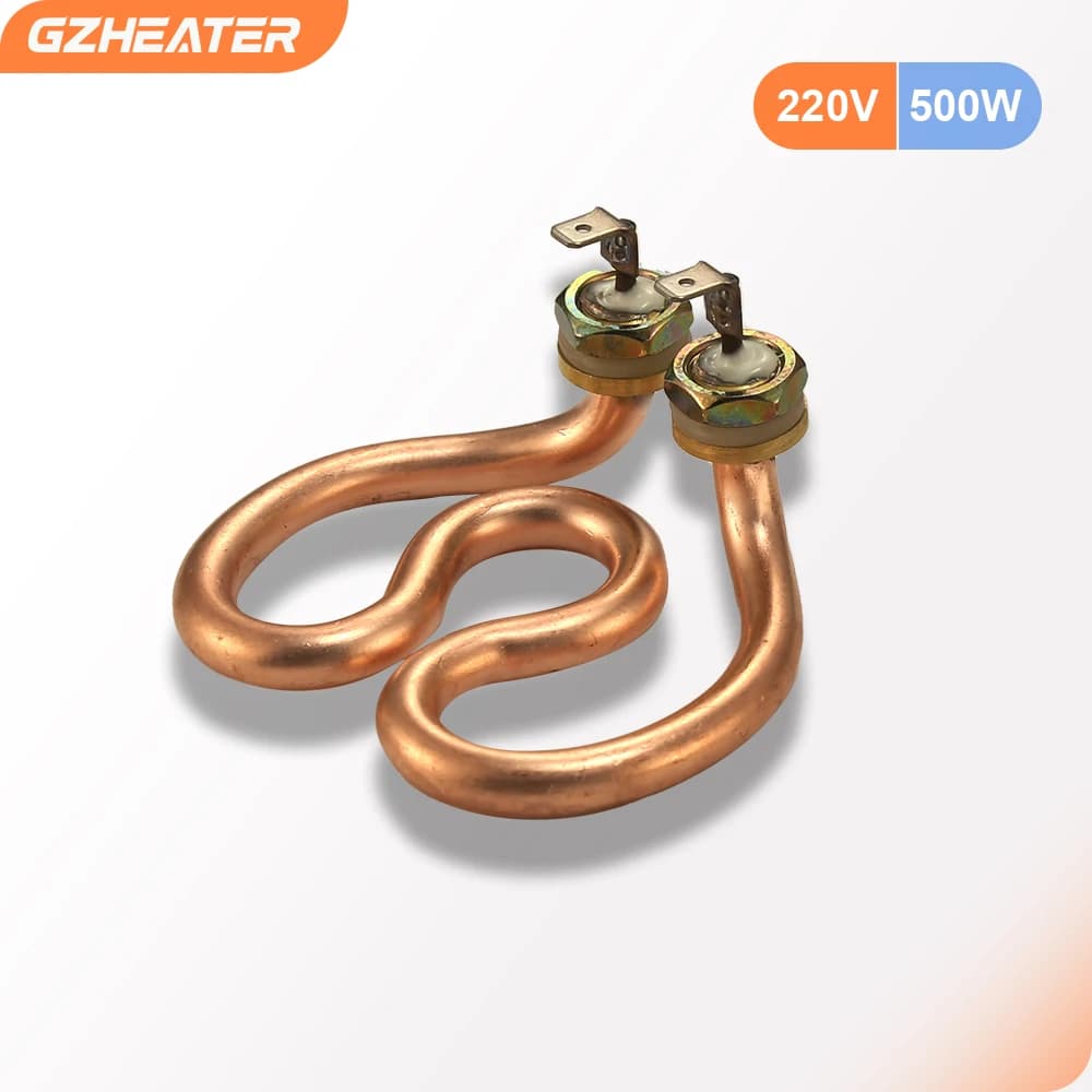 2U horseshoe-shaped brass electric heat pipe for 500 W 220 V heater
