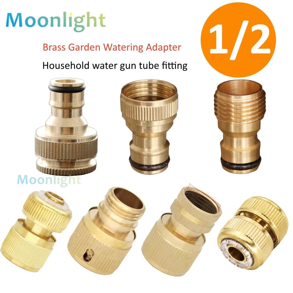 1 pz 1/2 Filettatura Connettore Rapido In Ottone Adattatore Per Irrigazione Da Giardino Irrigazione A Goccia Tubo di Rame Raccordi Per Tubo Da 16mm