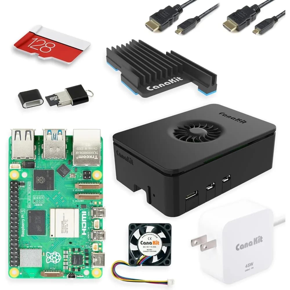 Kit di Avvio Raspberry Pi 5 con 16GB di RAM e Scheda Micro SD da 128GB, Spedizione dagli Stati Uniti