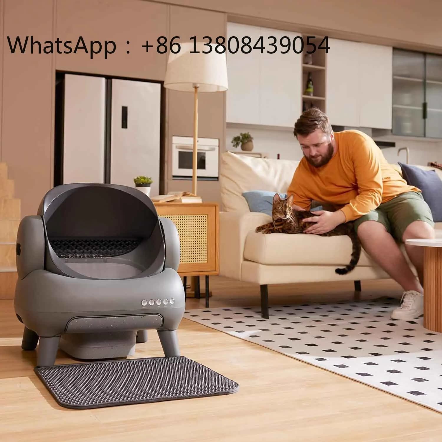 Nuovo Design Lettiera Intelligente per Gatti, Toilette Automatica Robotizzata per Gatti di Grandi Dimensioni