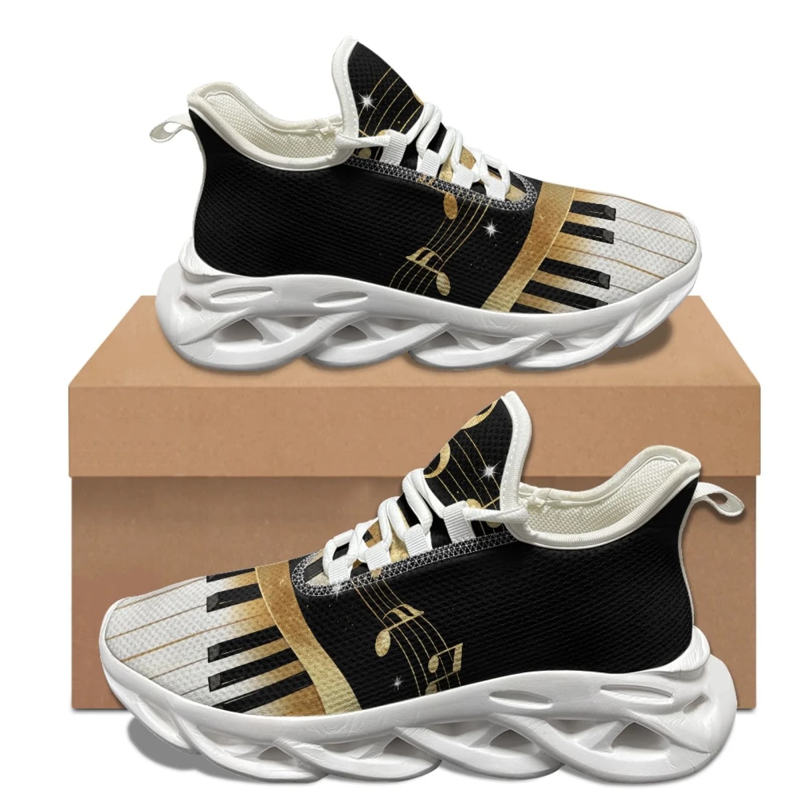 XIXIRIMIDO Blade Running Shoes Women's Lightweight Sneakers Men's Commuter Sport Shoes Comfortable Breathable Soft Musical Notes