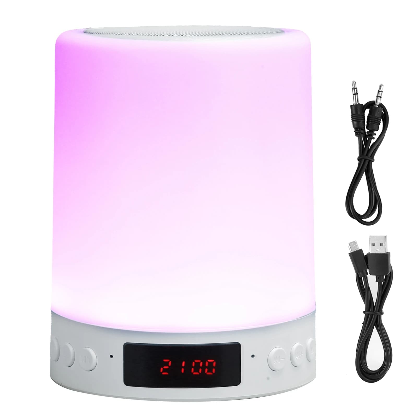 Speaker Alarm Clock Colorful Night Light Touch Control LED Desk Table Lamp Night Light Speaker Desktop LED Night Light