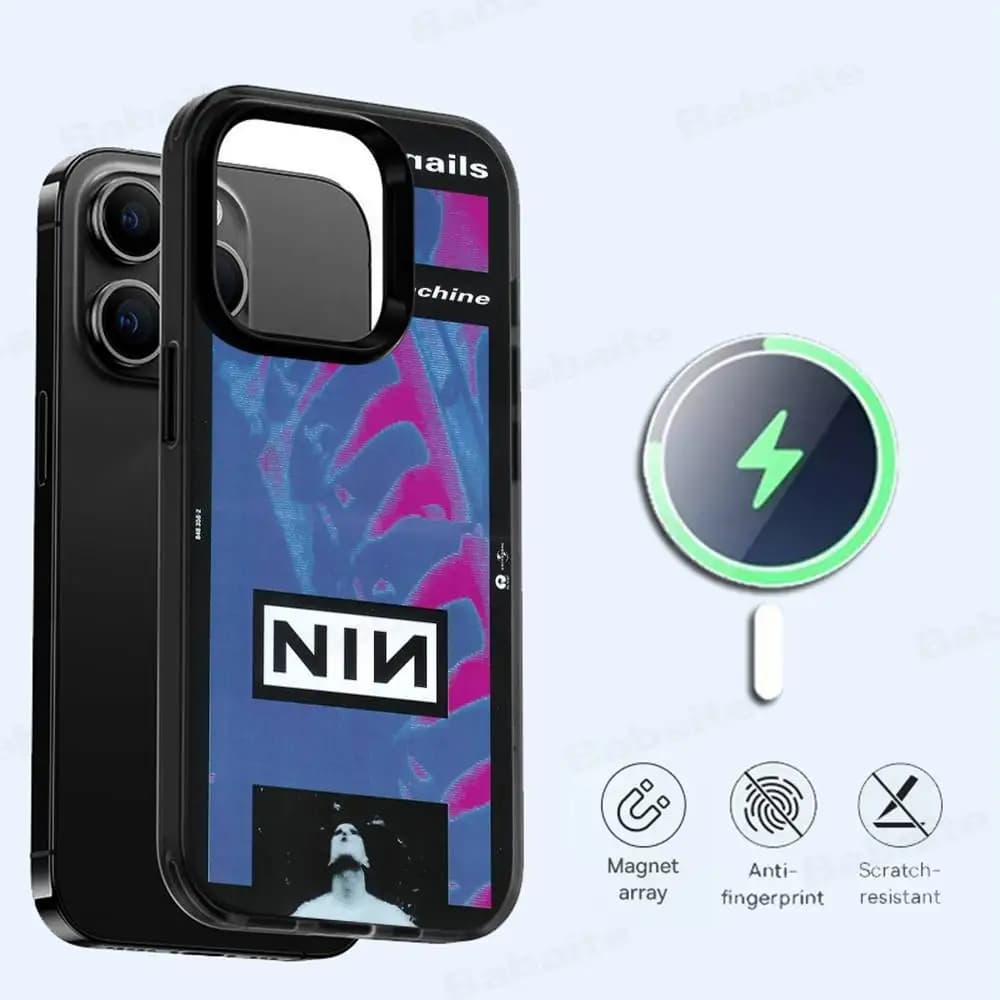 Industrial Rock Band Nine I-Inch N-Nails For Magesafe Magnetic Wireless Phone Case For IPhone 17 Pro Max Air 13 12 16 15 14 11