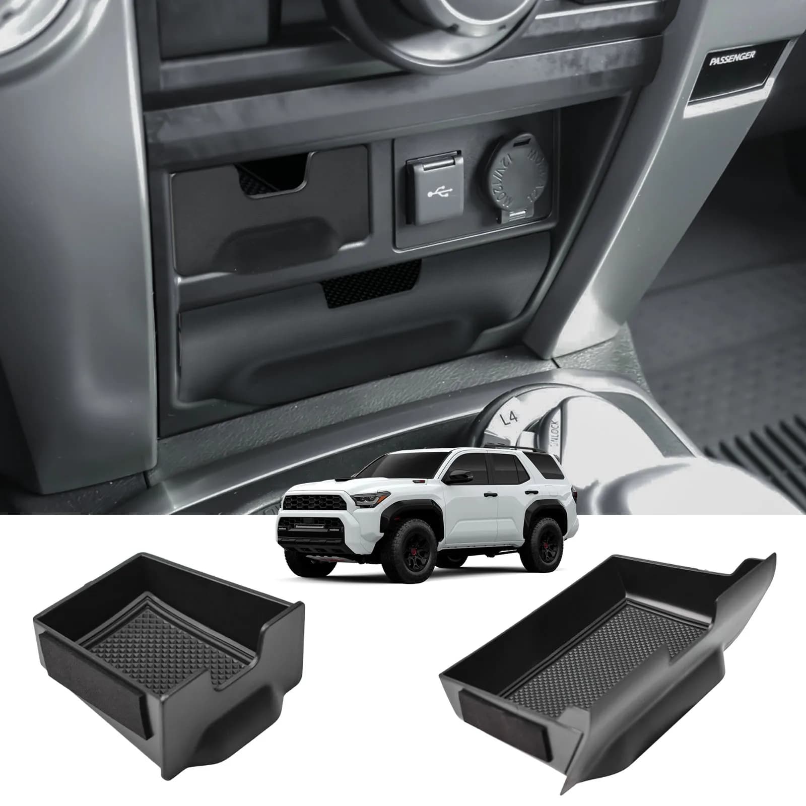 Console centrale Organizzatore Cassetto portaoggetti per Toyota 2014-2020 2021 2022 2023 2024 4Runner Cassetti per auto Inserti Cubby Box Organizer
