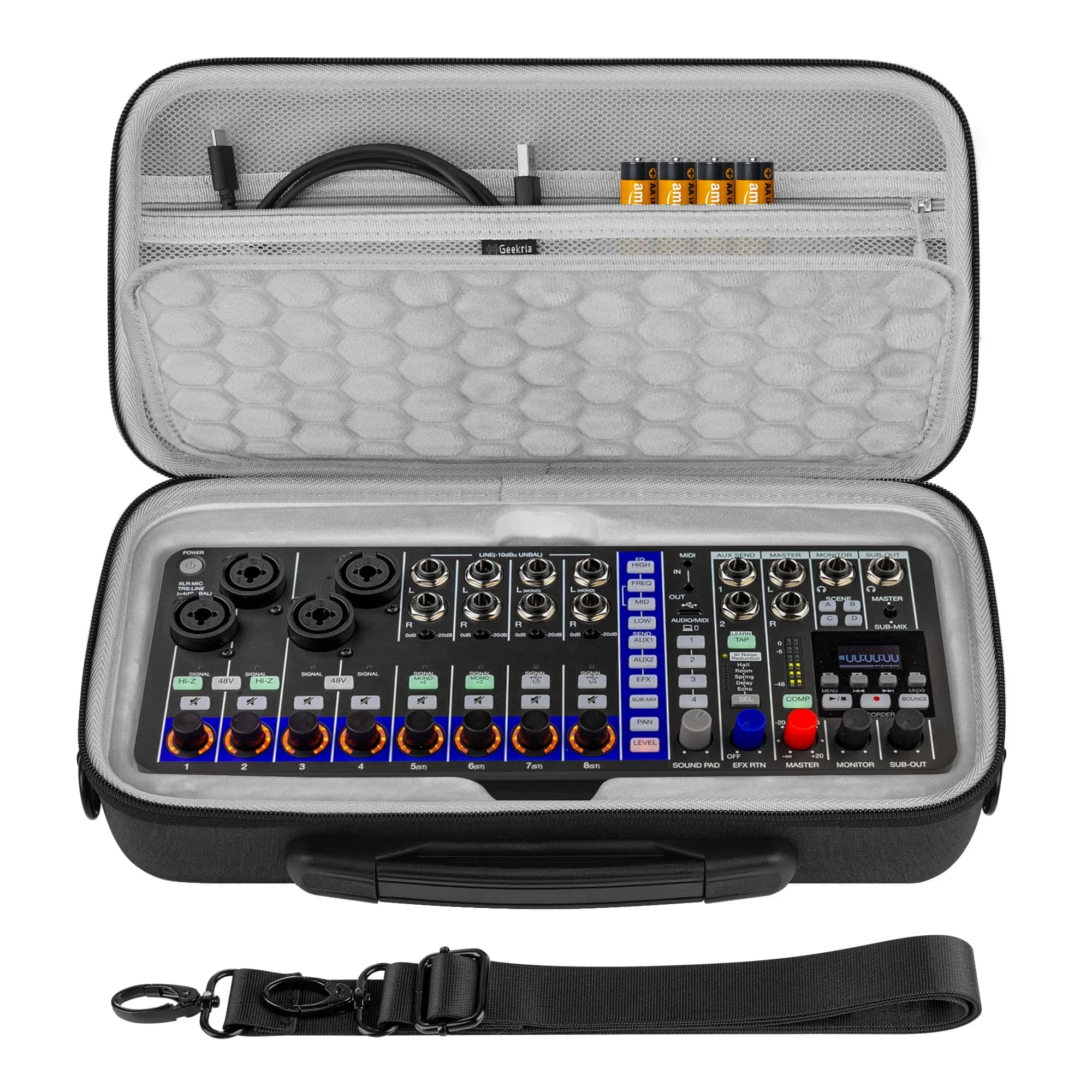 Geekria audio interface case compatible with the digital mixer Zoom LiveTrak L6 max/L6 max (dark grey)