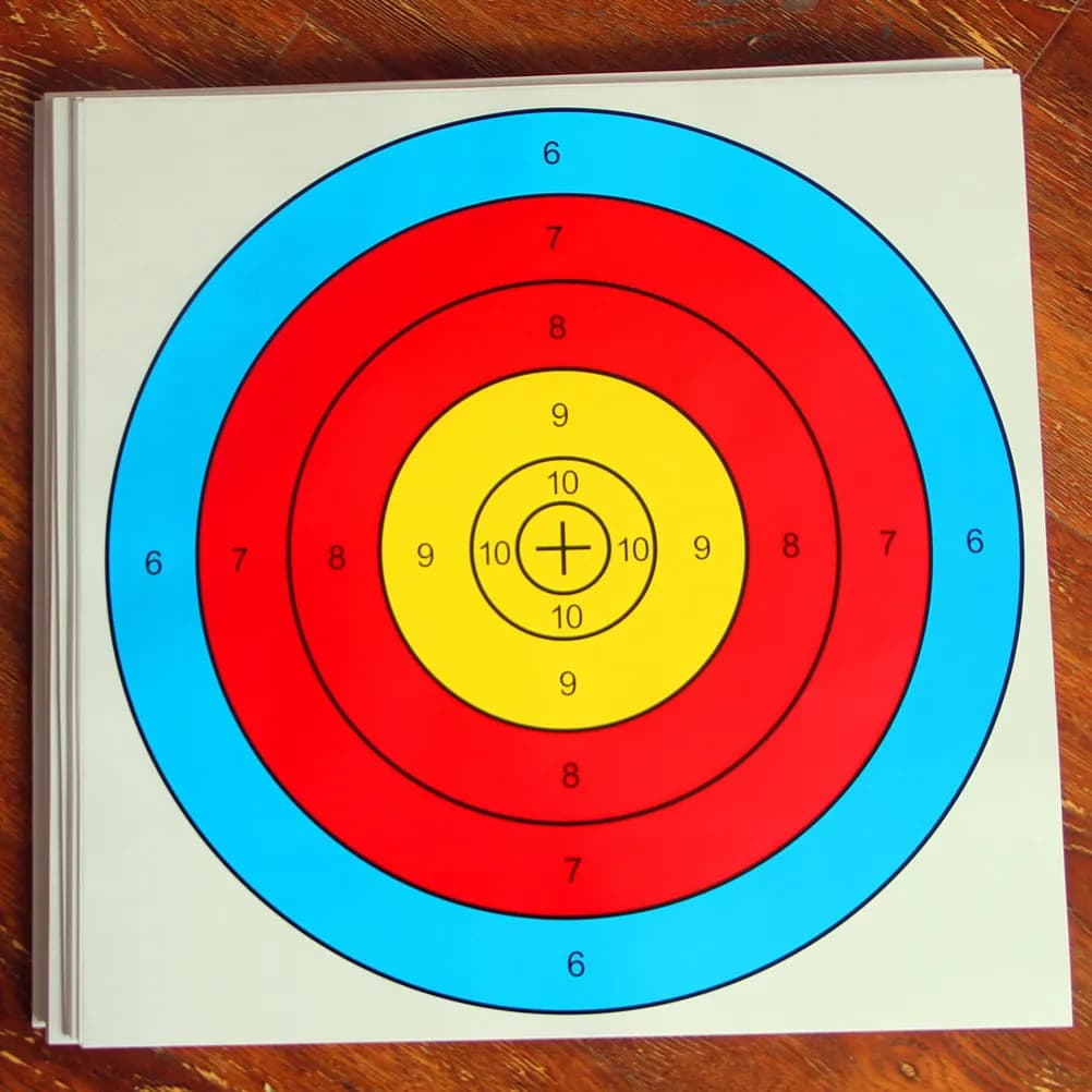 40 Pezzi di Carta da Tiro con l'Arco in Materiale Eva Ispessito, Stampa ad Alta Precisione per Pratica all'Aperto e al Chiuso, 40x40cm, Forma Semi-Anello