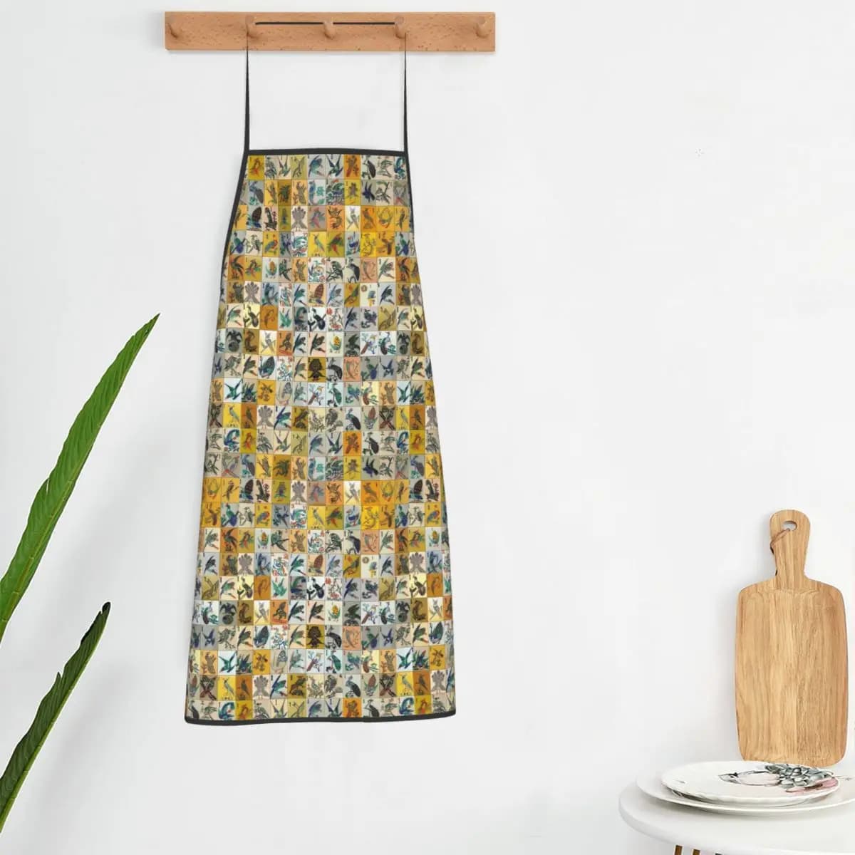 Mah Jongg Birds Mahjong Tiles Aprons Chef Cooking Baking Tablier Bib Kitchen Cleaning Pinafore for Women Men Painting
