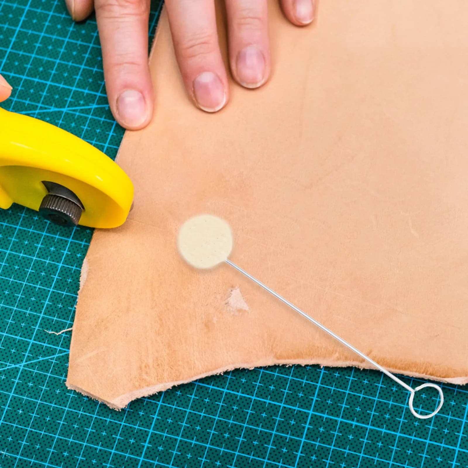 50 Pezzi Spazzole a Sfera per Tintura Lana con Manico in Metallo per Applicazione Uniforme di Tintura, Lucidatura Scarpe, Cera Sigillante, Fai da Te, Lavorazione Pelle