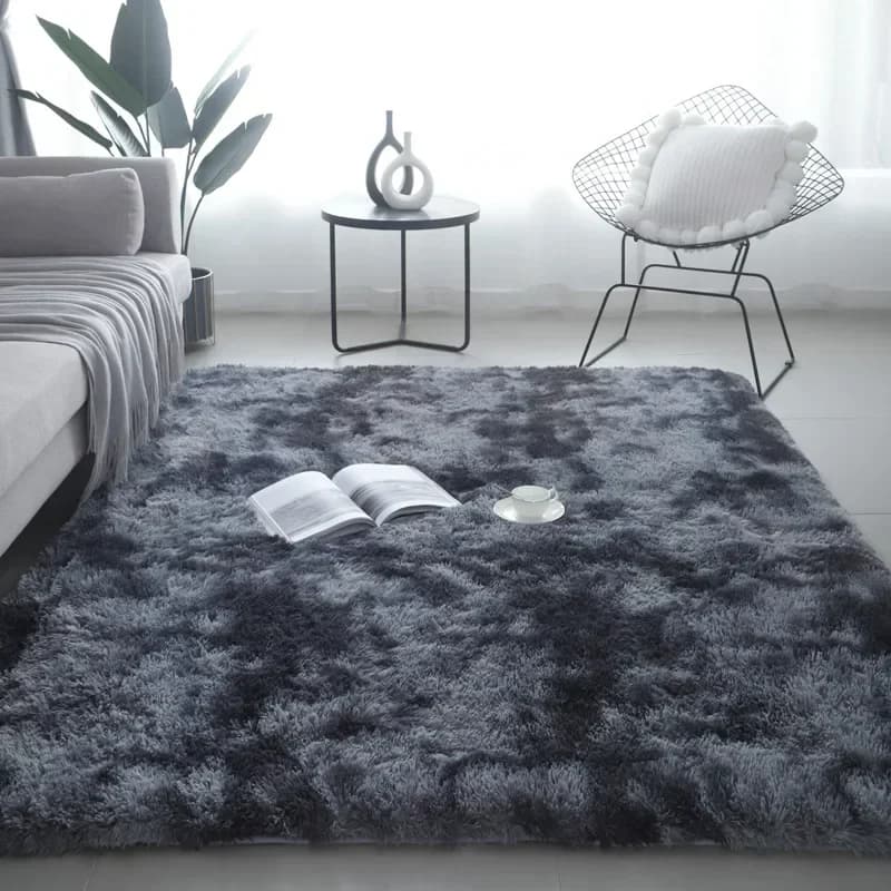 Wholesale Color-changing Silk Wool Living Room Sofa Carpet Bedroom Bed Tie-dye Printed Carpet Wool Blanket