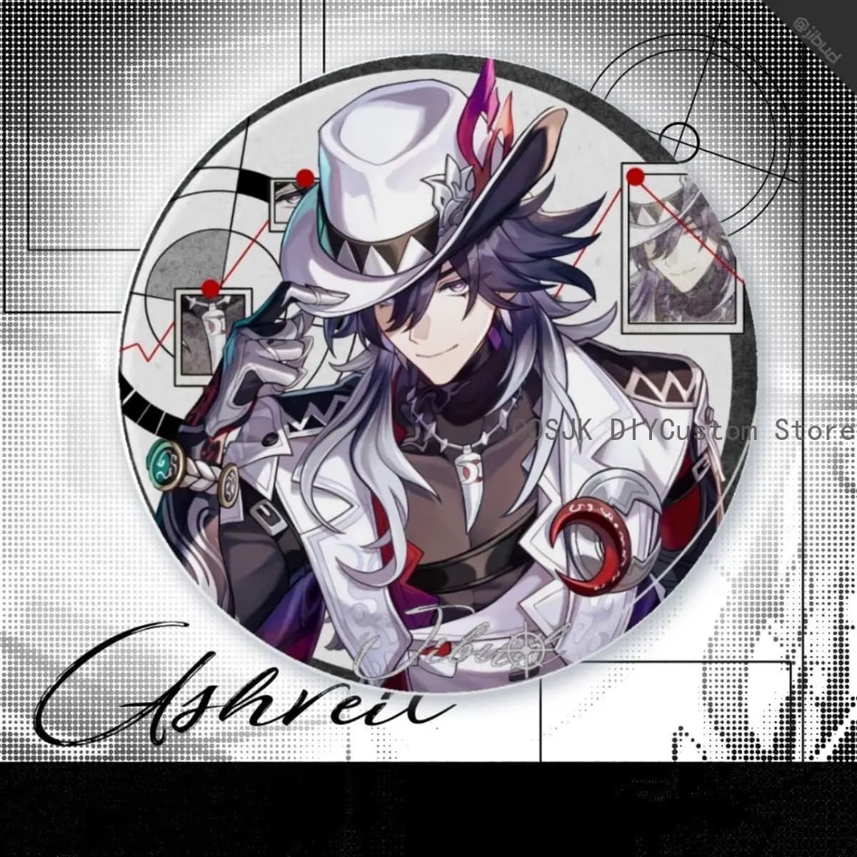 Distintivo del Gioco Ashveil Anime Honkai: Star Rail, Spilla Distintivo in Latta per Cosplay, Oggetto da Collezione, Regalo di Compleanno