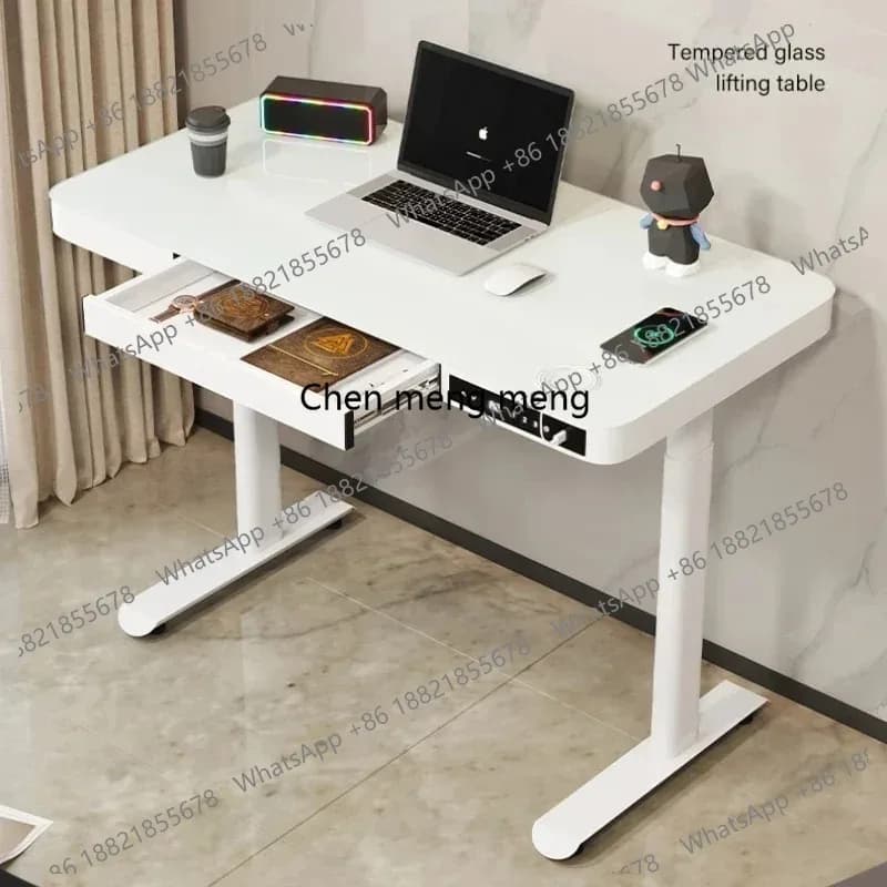Scrivania elettrica moderna regolabile in altezza, postazione di lavoro ergonomica, scrivania per computer per casa e ufficio.