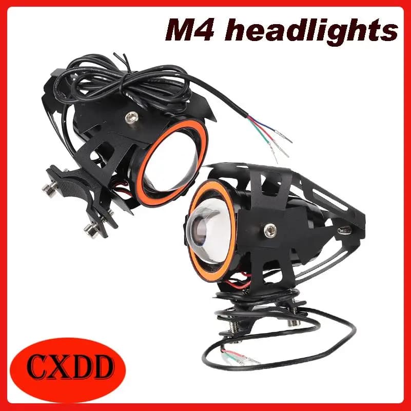 Fari Ausiliari a LED Angel Eyes per Scooter Elettrici, Luci LED Mini U7, Fari 12V Lampeggianti a Lungo Raggio, Luci Fendinebbia