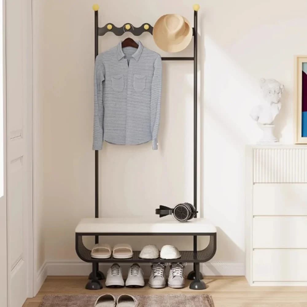 Portable Black Minimalist Aesthetic Clothes Rack Stylish Indoor Hanger For Home Organization Modern Boutique Percheros Para Ropa