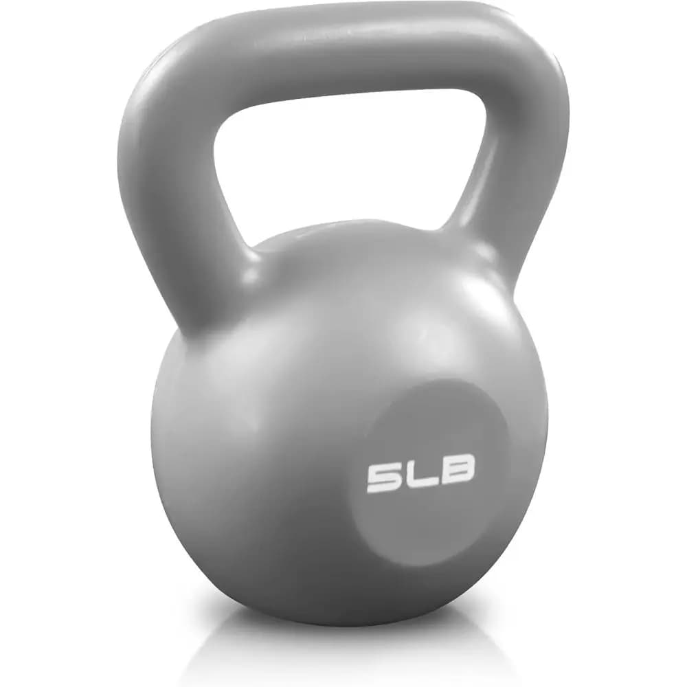 Set of 5 pounds Kettlebell: Strength Training for Women, Vinyl Coating, Larga Handle and Comfortable for Home Gym