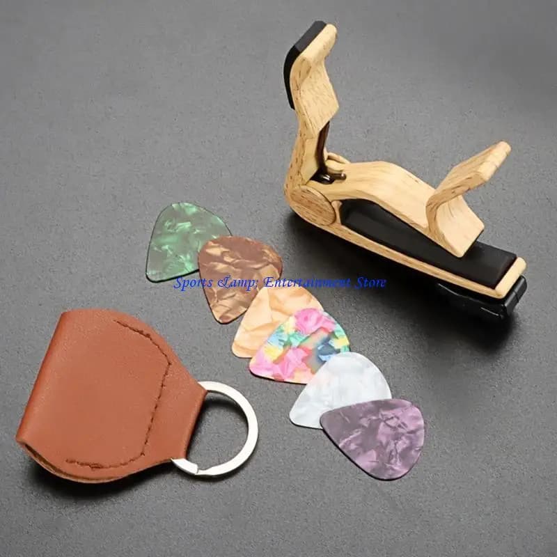 G7NF Grain Color Guitar Capo con picks and Picks Holder Guitar Accessory