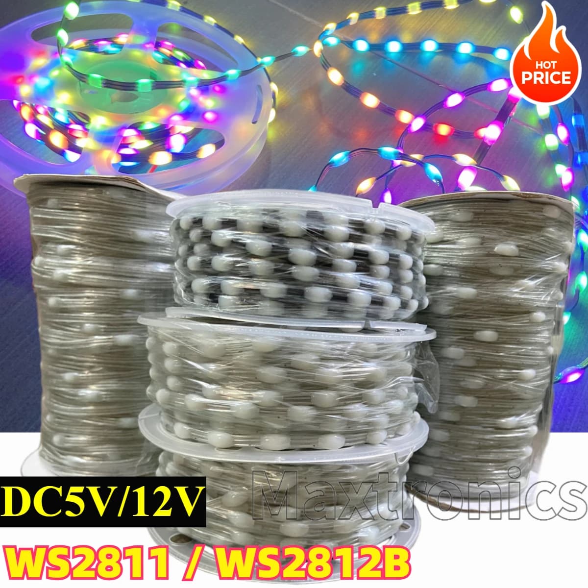 5 V/12 V All'ingrosso WS2811/WS2812 LED Strip String Lucine Colore da sogno completo Indirizzabile Individualmente IP67 Lampada per decorazioni natalizie