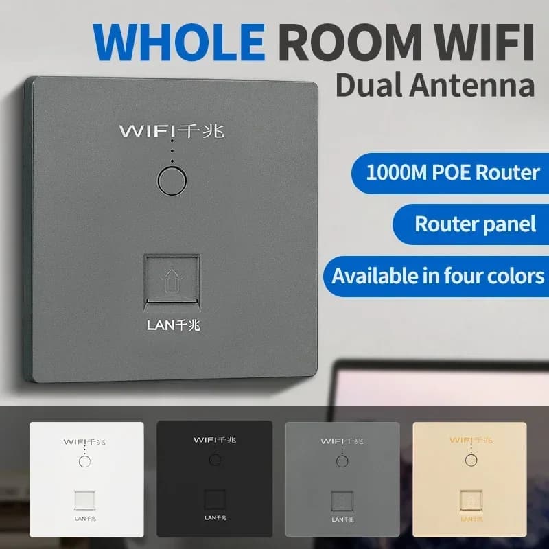 ​ ​ Router WiFi di alimentazione POE incorporato 1000Mbps 5G - Estensore/Ripetitore AP wireless da parete per una espansione di rete perfetta ​ ​