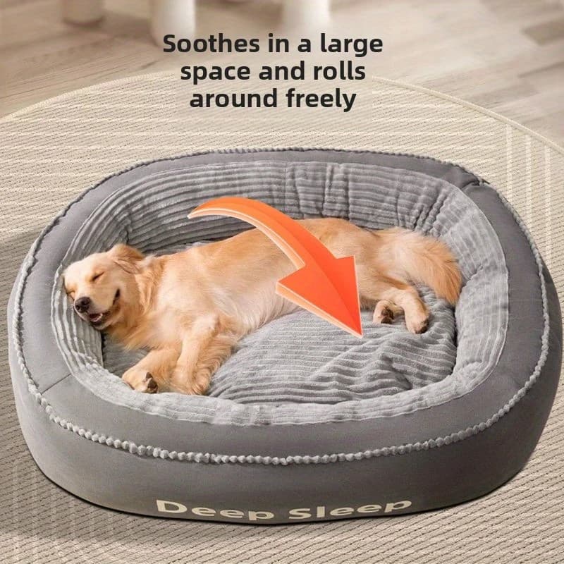 1 letto per cani extra large XL 120*90*23 cm/47,2*35,4*9 pollici – Letto rotondo in peluche per animali domestici, comodo e caldo, adatto per cani e gatti di taglia grande