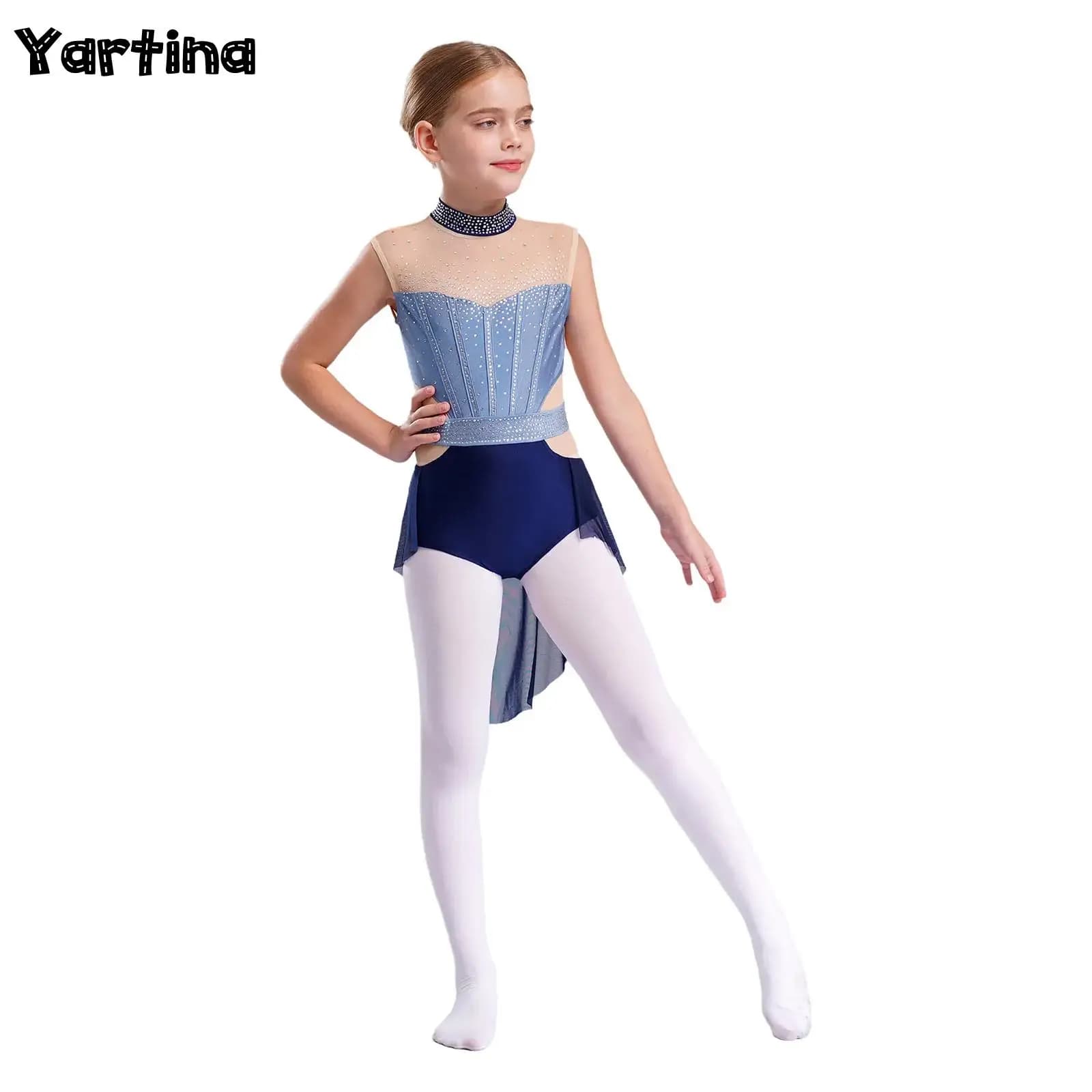 Maglia da balletto per bambina, body, collant, vestito, ginnastica ritmica, figura artistica, pattinaggio su ghiaccio, tuta, costume da ballo lirico