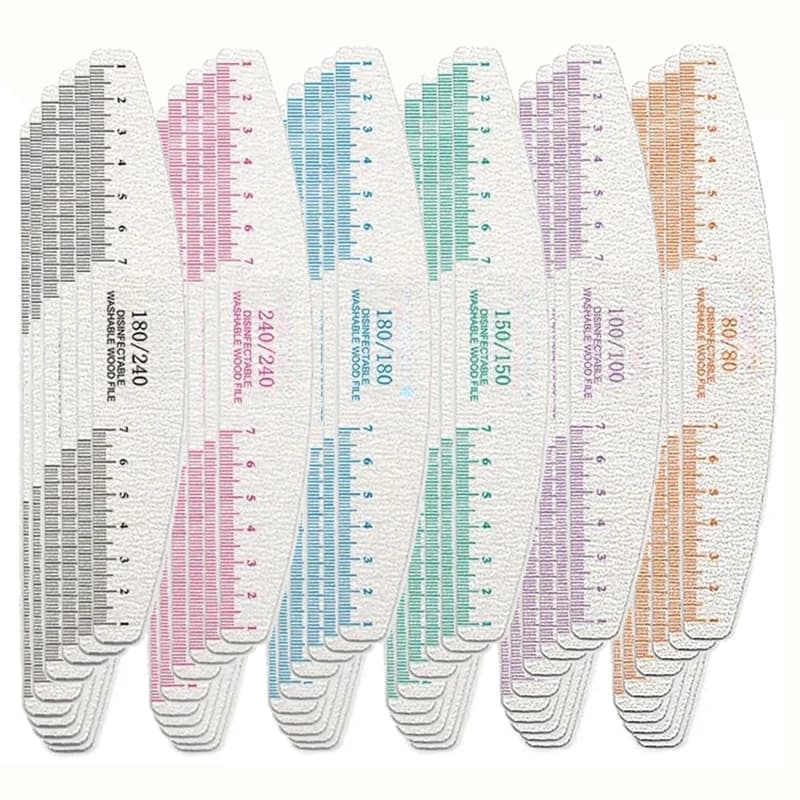 50/100pcs Regola Stampa Lima per unghie Levigatura in legno Buffer Blocco Pedicure Manicure Gel UV Smalto per unghie Pro Lime per unghie Unghie artificiali