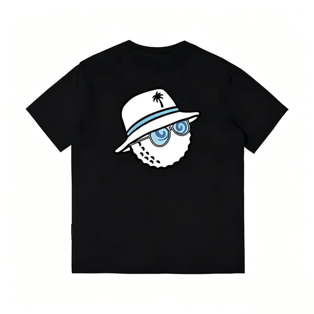 T-shirt estiva traspirante con grafica a forma di palla da golf, girocollo, casual, a maniche corte, per uomini, donne e bambini