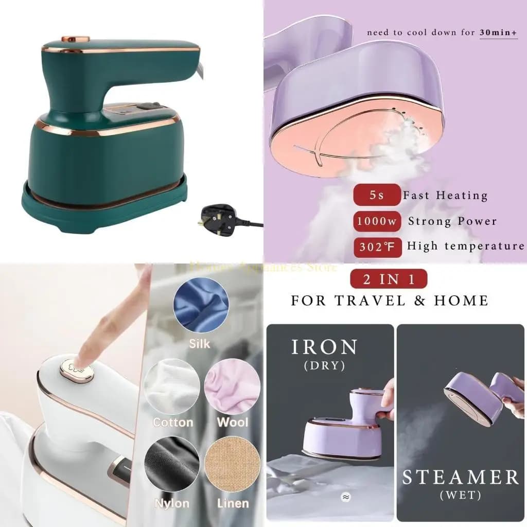 D0AB Traveling Mini portatile portallino pieghevole piroscafi ferro da stiro in sala da stiro per viaggi portatili per 100ml