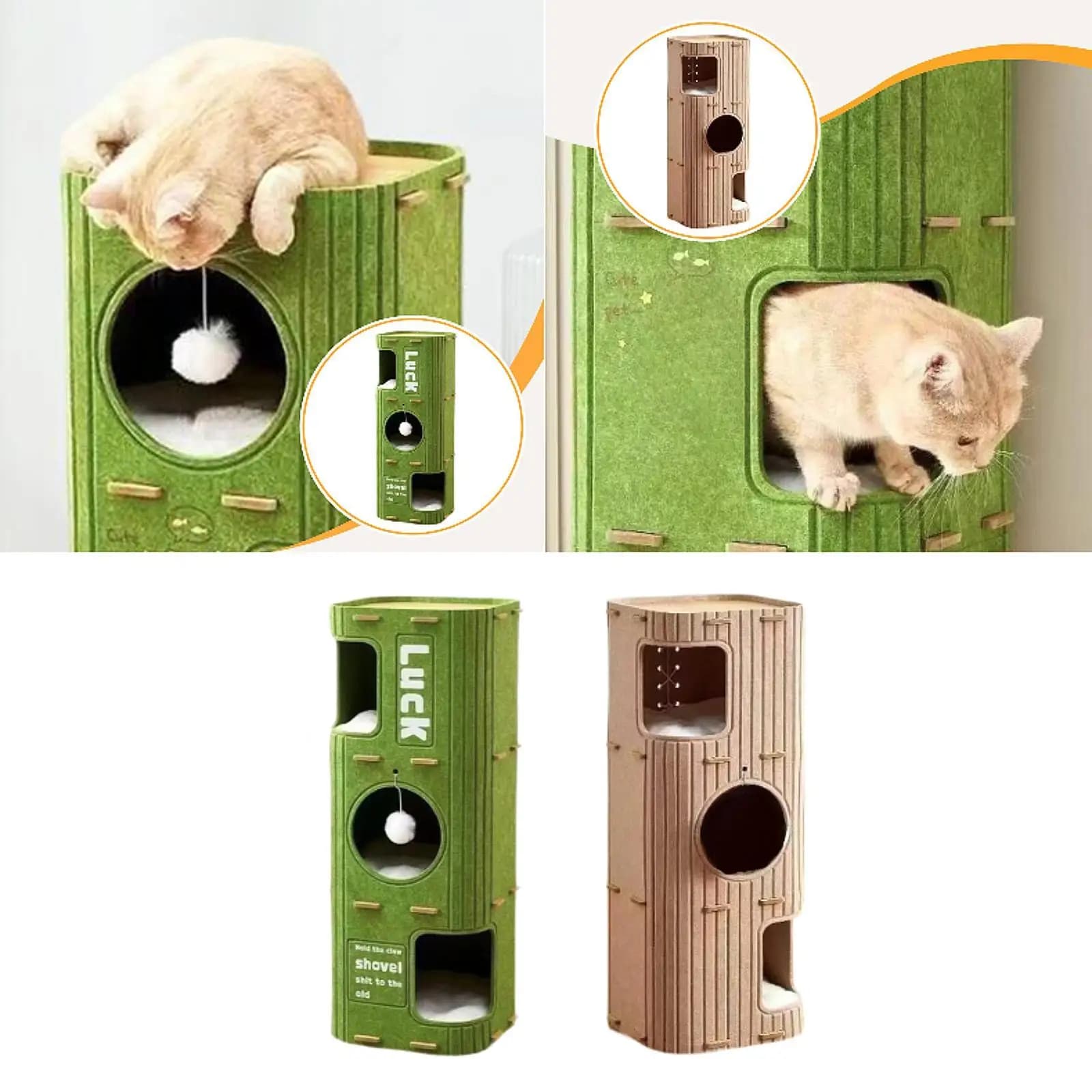 Nascondiglio portatile per albero per gatti, forniture per animali domestici, nido in feltro, casa per gatti in feltro