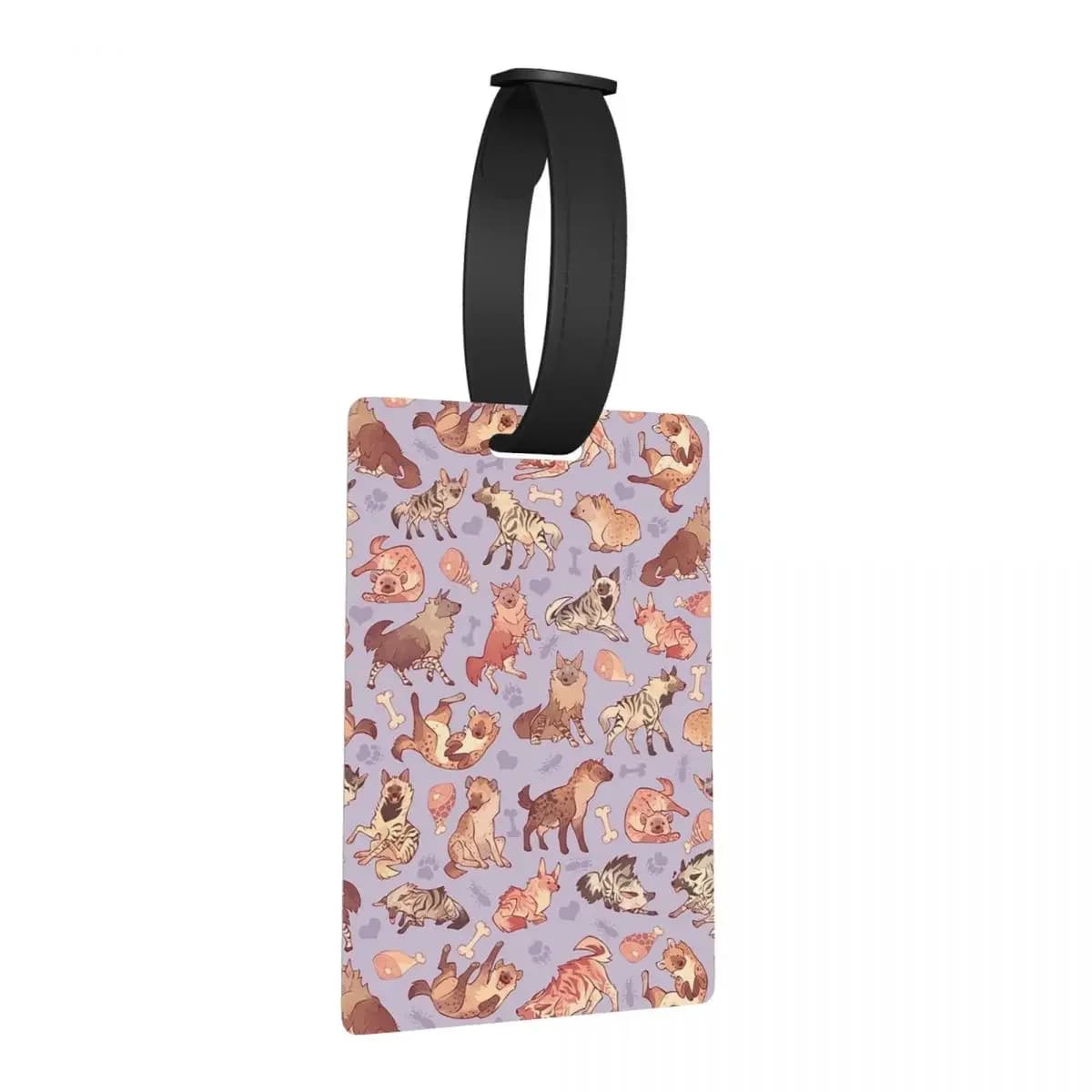 Hyenas In Lavende Etichette per bagagli Accessori per valigie Viaggi Bagagli portatili Etichetta d'imbarco Porta etichette ID Nome Indirizzo