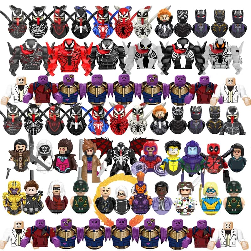 Giocattoli World Legends, mattoncini Venom Deadpool Captain Bricks, mini action figure, blocchi da costruzione per bambini, idee regalo.