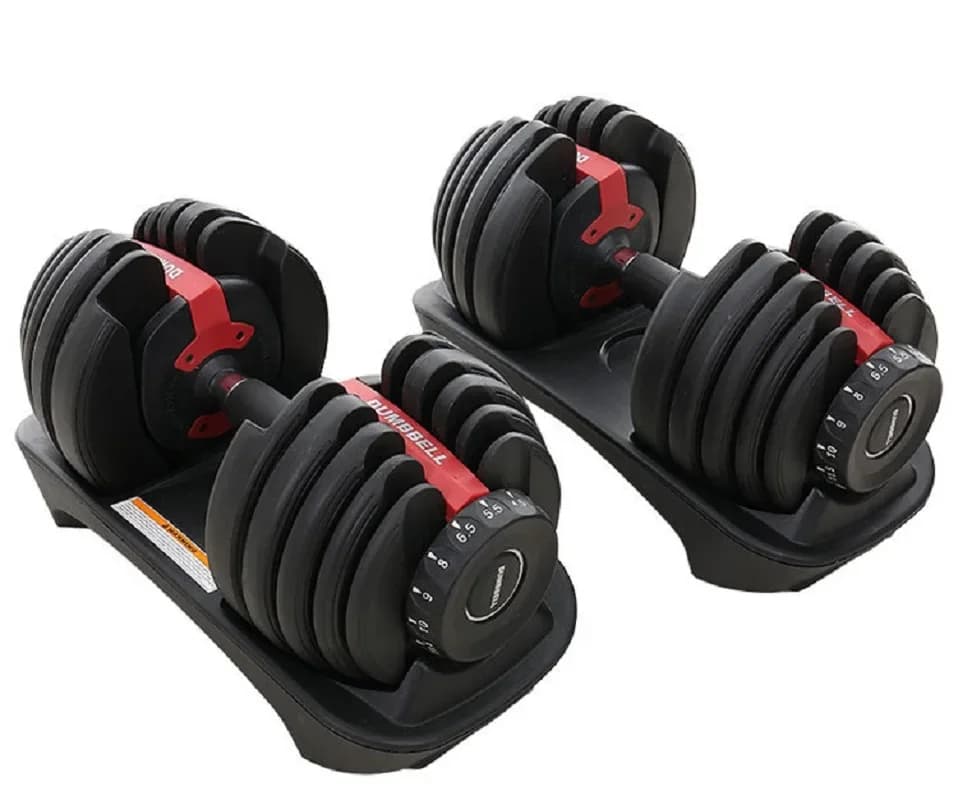 Adjustable Dumbbell Set 52.5lb /24kg Workout Weight Lifting Muscle Exercise Gym Home Fitness Equipment With Rack