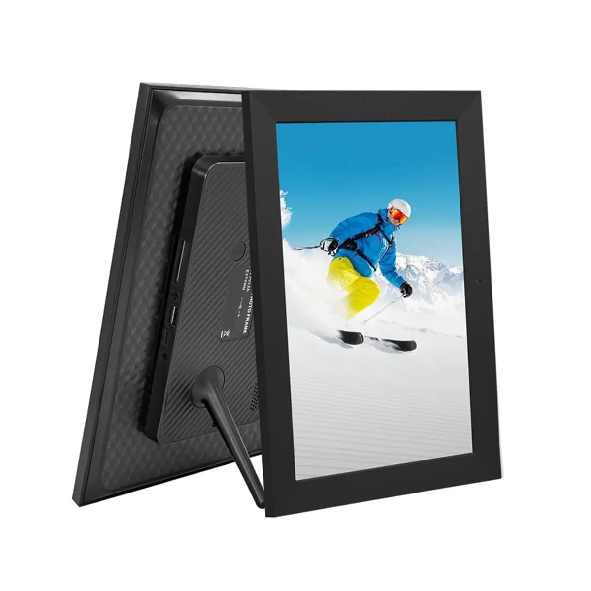 Cornice Digitale A32I da 10 Pollici, Schermo IPS HD a Visione Completa, Album Fotografico 1280x800 con Orologio, Calendario e Lettore Video, Spina EU