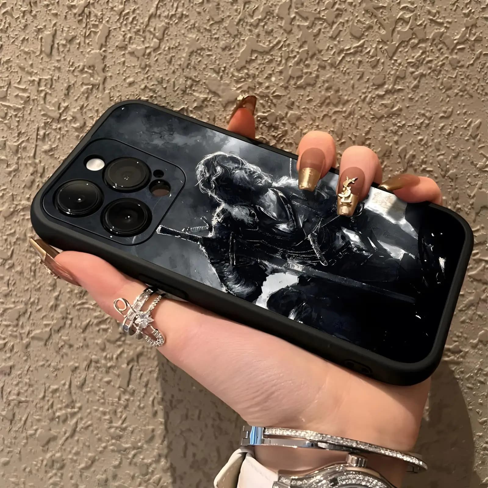 Cover Antiurto Nera Morbida Clair Obscur Expedition 33 per iPhone 17 16 16e 15 14 13 12 Plus Mini Pro Max