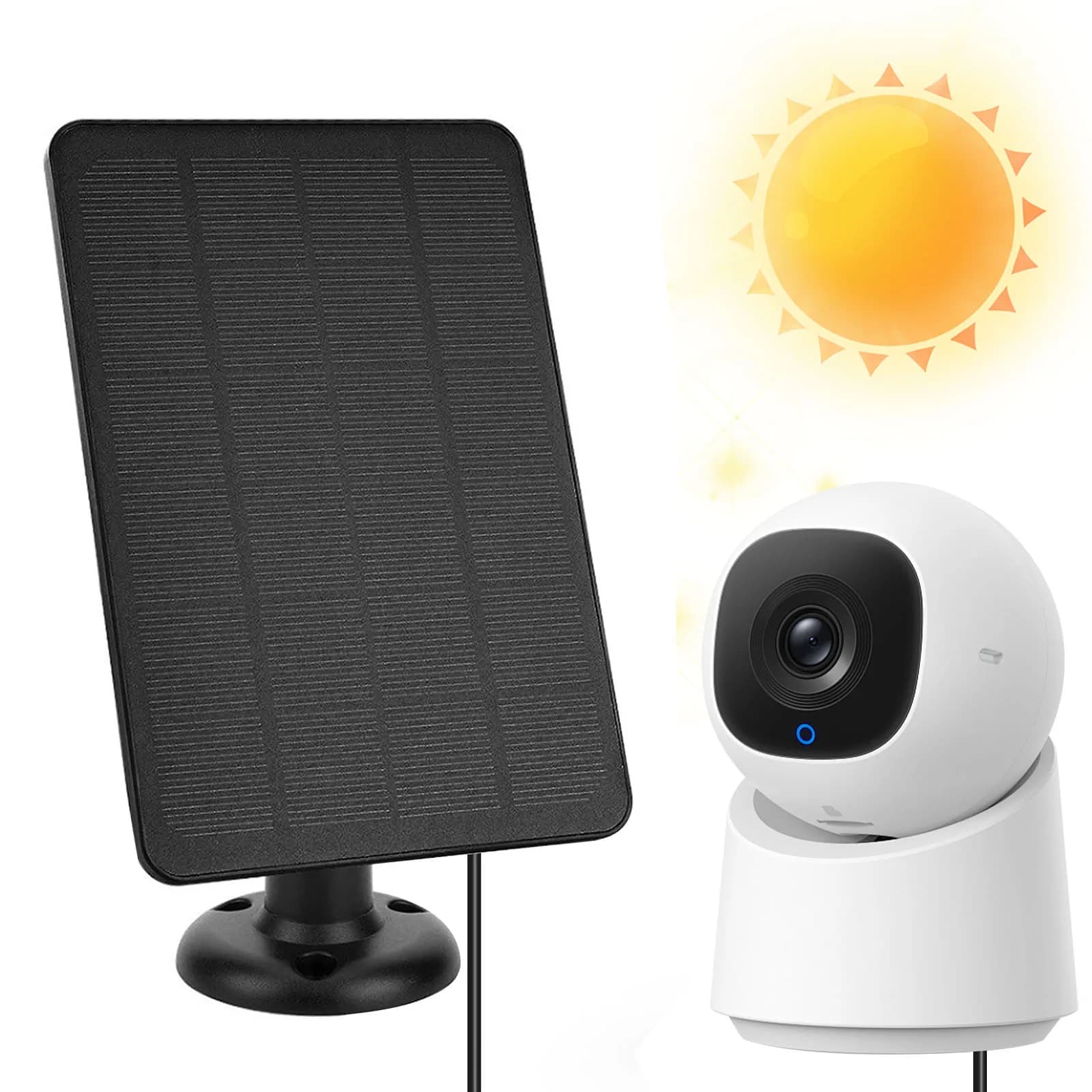 Caricabatterie a celle solari 4W 5V IPX6 impermeabile, pannello di ricarica monocristallino con connettore Type-C a Micro USB, sistema di alimentazione solare di emergenza