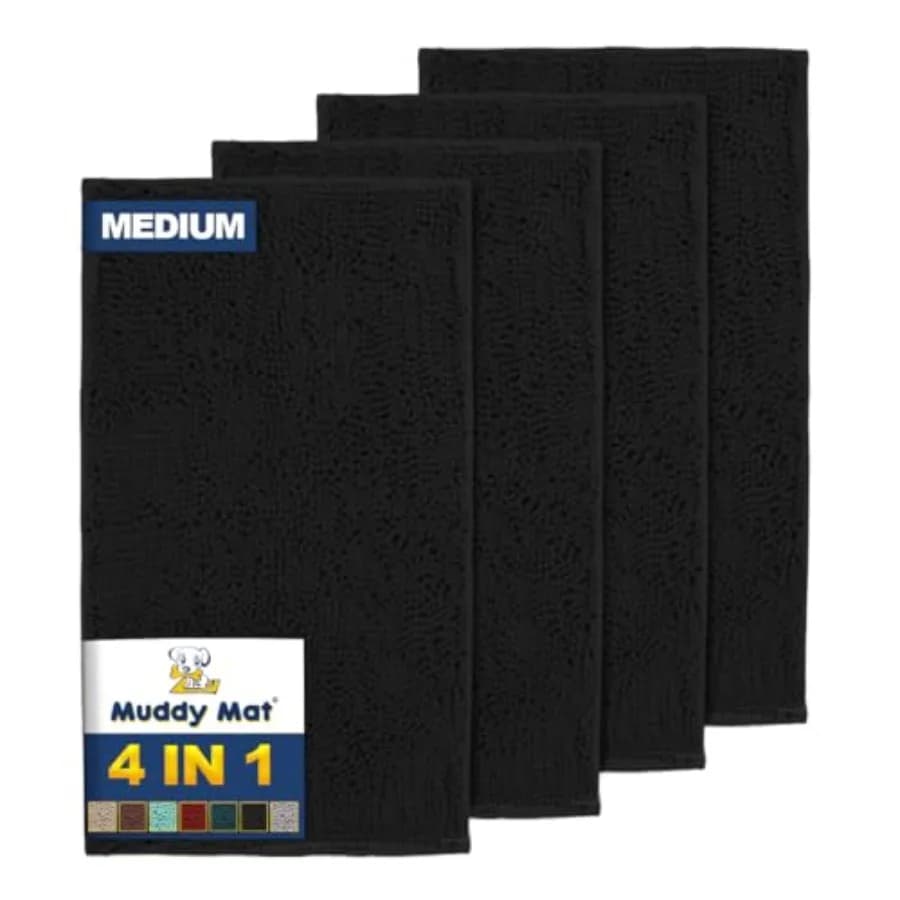 ® Set di 4 Tappetini in Microfibra Altamente Assorbenti 30"X19" Come Visto in TV, Tappetino per Porta, Bagno e Animali Domestici, Antiscivolo, Spesso, Lavabile, Morbido