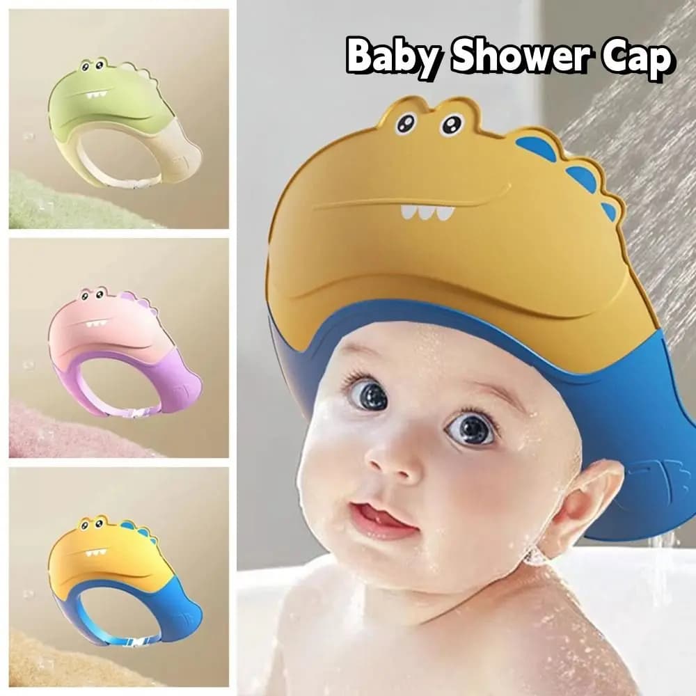 Nuovo Cappello da Bagno per Bambini a Forma di Animale Carino, Morbido e Regolabile, Protezione Impermeabile per Occhi e Orecchie