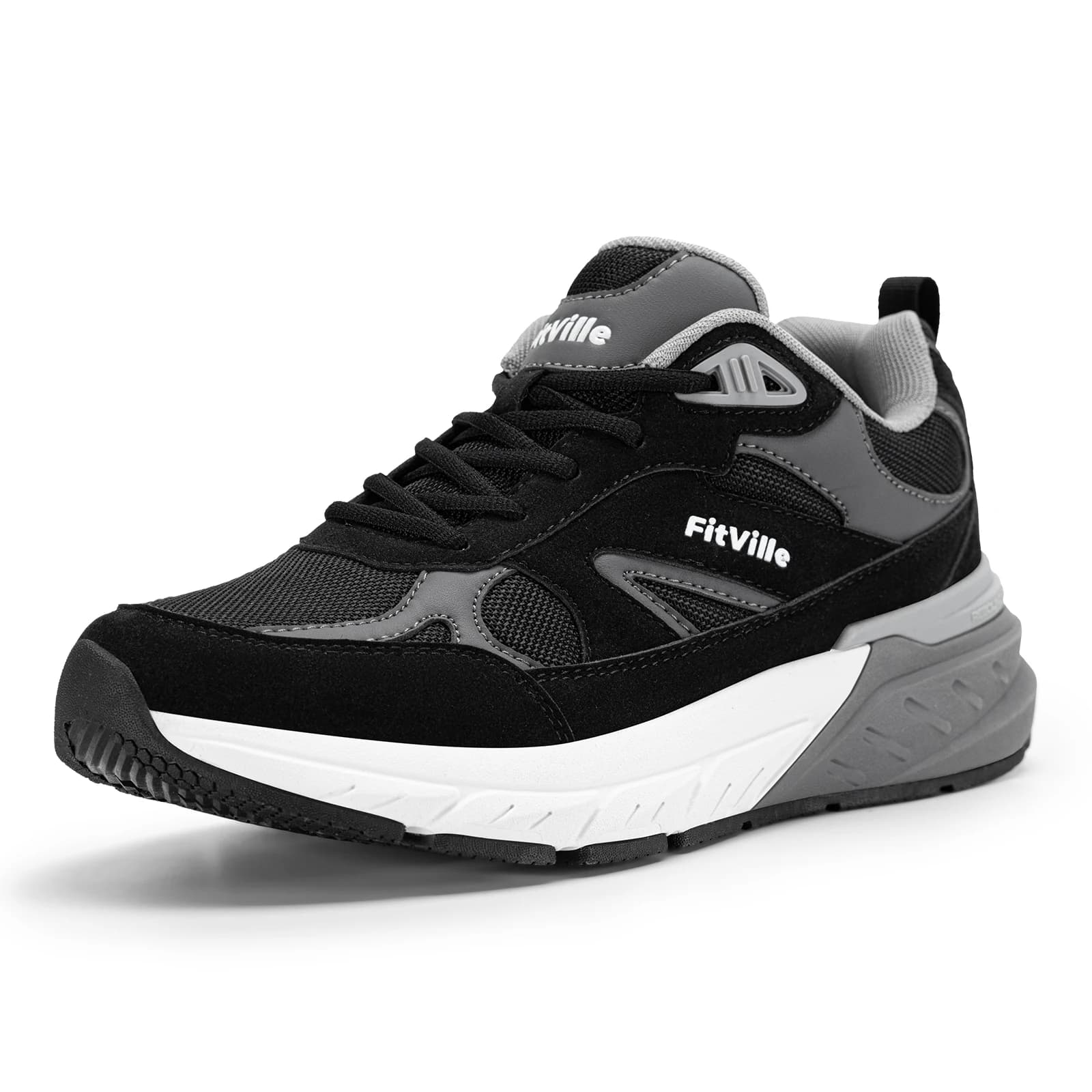 Scarpe da Passeggio Fitville per Uomo, Sneakers Casual Larghe, Traspiranti, per Sport e Palestra, Ideali per Alleviare la Fascite Plantare
