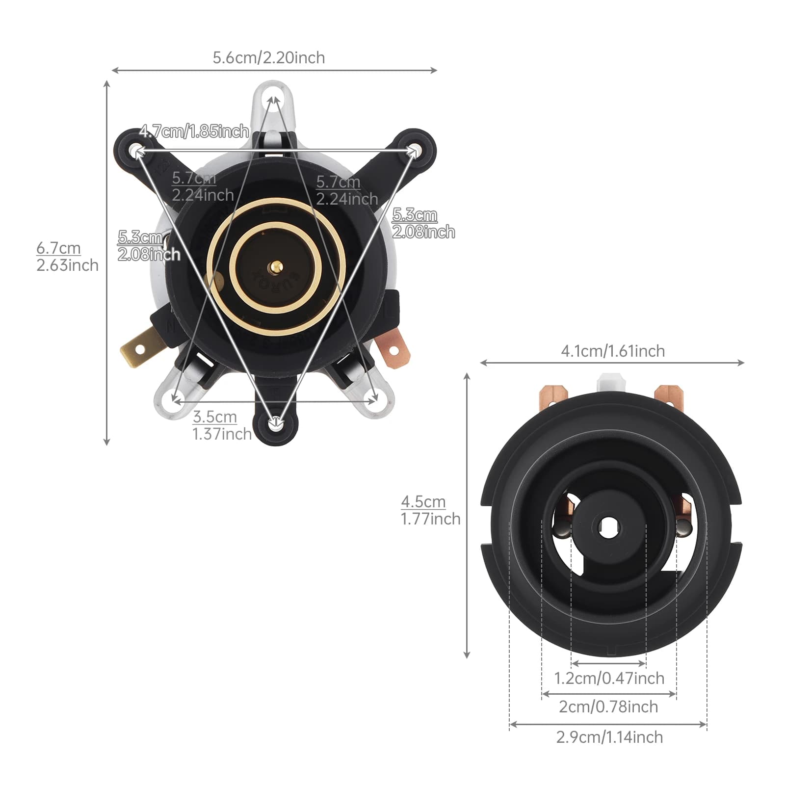 2 pcs Household Electric Kettle Base Thermostat Temperature Switch, Black Switch Connector Tools