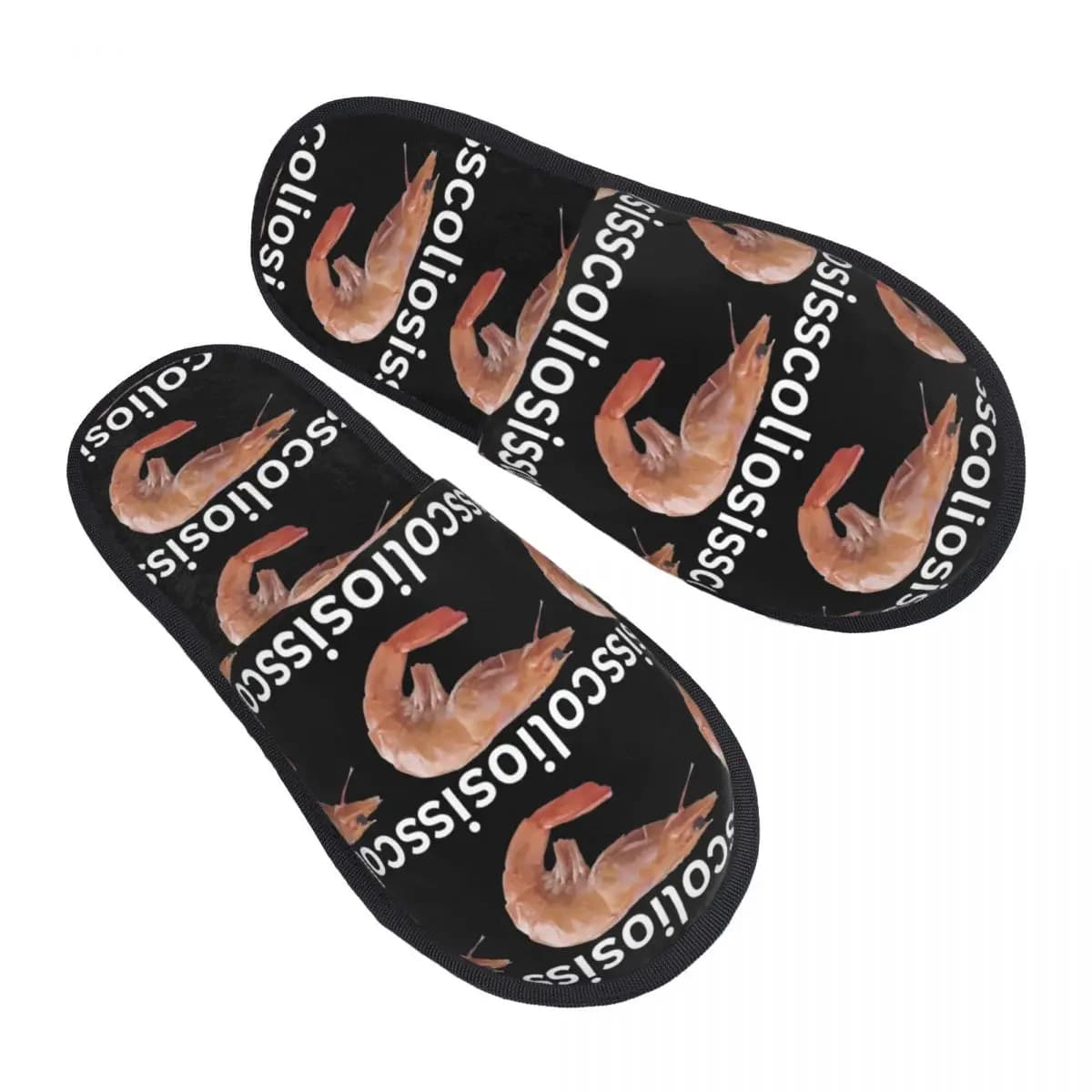 Scoliosi Divertenti gamberetti Meme Pantofole invernali in peluche Soggiorno Accoglienti scivoli in memory foam antiscivolo