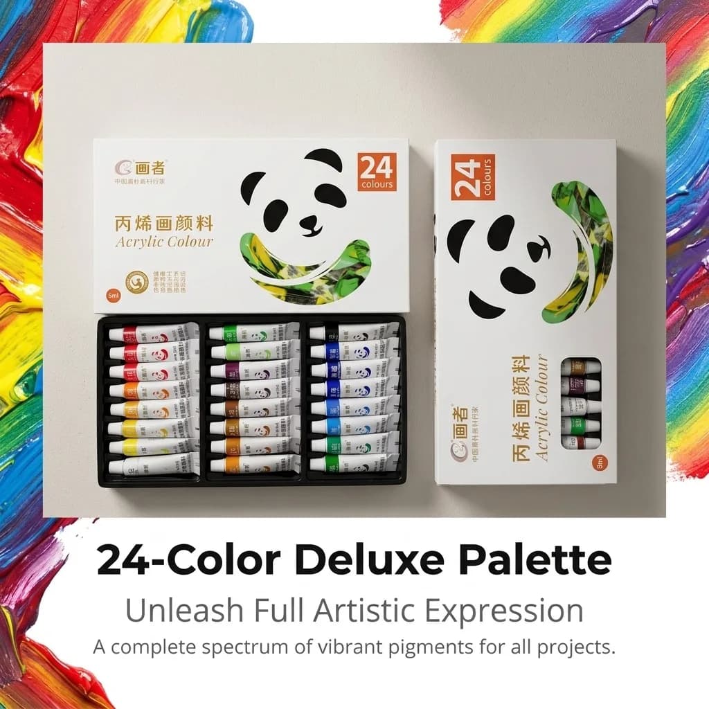 2Pcs Acrylic Painting Pigments Set 12/18/24 Colors 5ml Each Suitable for Painting Artists And Crafters