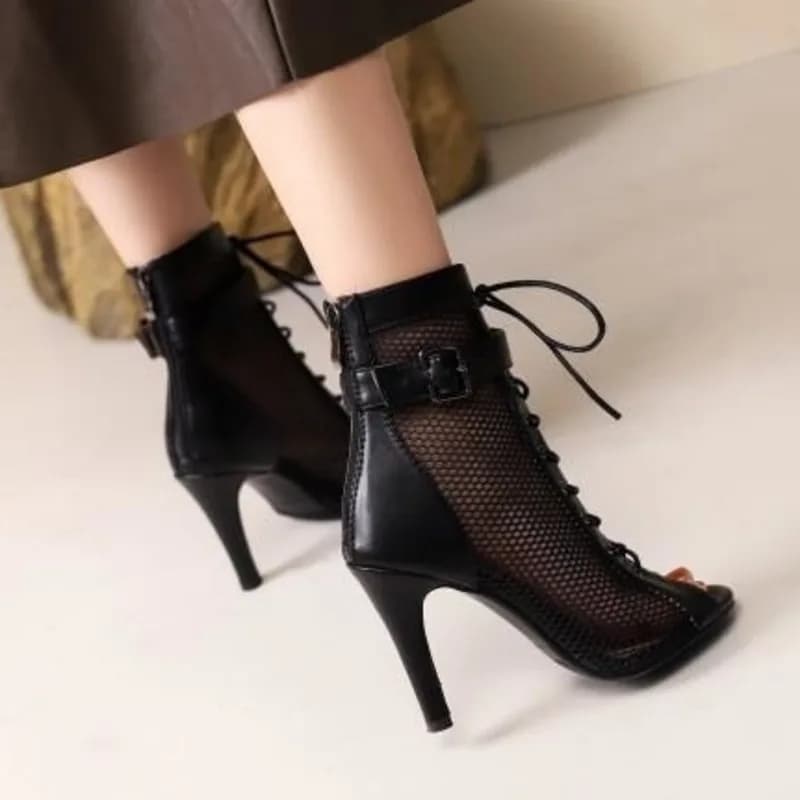 Sexy Nero Sottile Donna Sexy Per tacchi a spillo Tacchi alti Stivali da donna con tacco alto Scarpe da ballo latino con tacco Sala da ballo