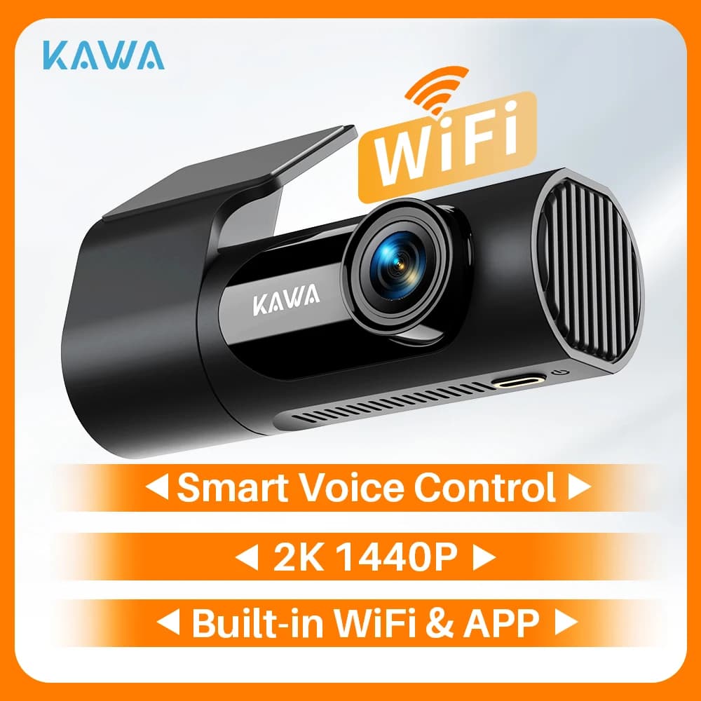 1440P KAWA Car DVR D6 Dash Cam 2K Videoregistratore WiFi/App/Controllo vocale Dash Camera WDR G sensore Visione notturna Dashcam nascosta