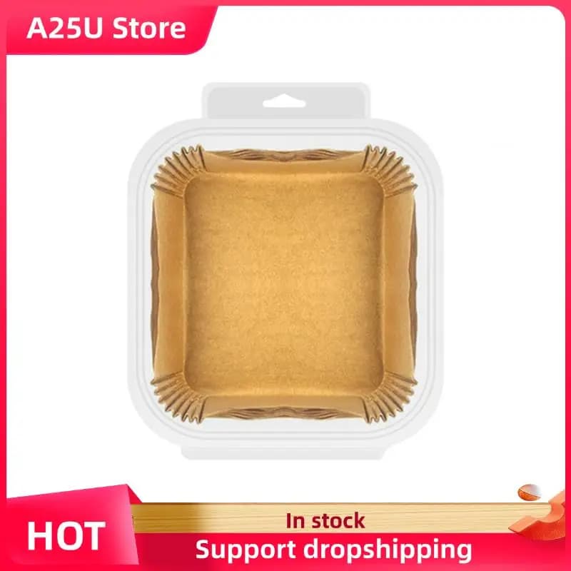 A25U Friggitrice ad aria Carta speciale quadrata Vassoio di carta assorbente per olio per uso domestico Vassoio di carta per olio in silicone per uso alimentare
