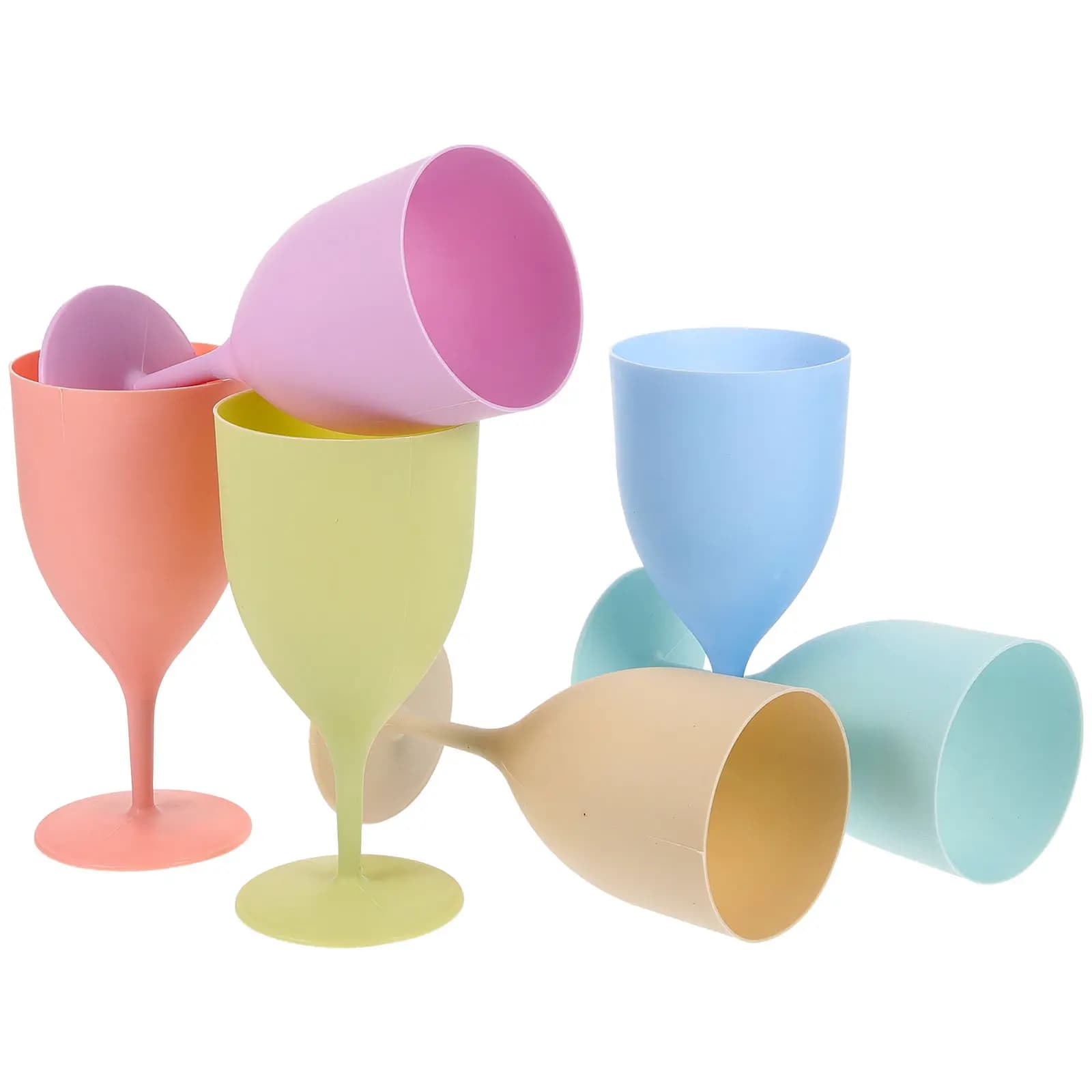 Set di 6 Bicchieri da Cocktail a Forma di Macaron, Calici Unici e Resistenti per Succhi, Vino, Feste, Bar, Matrimoni e Banchetti