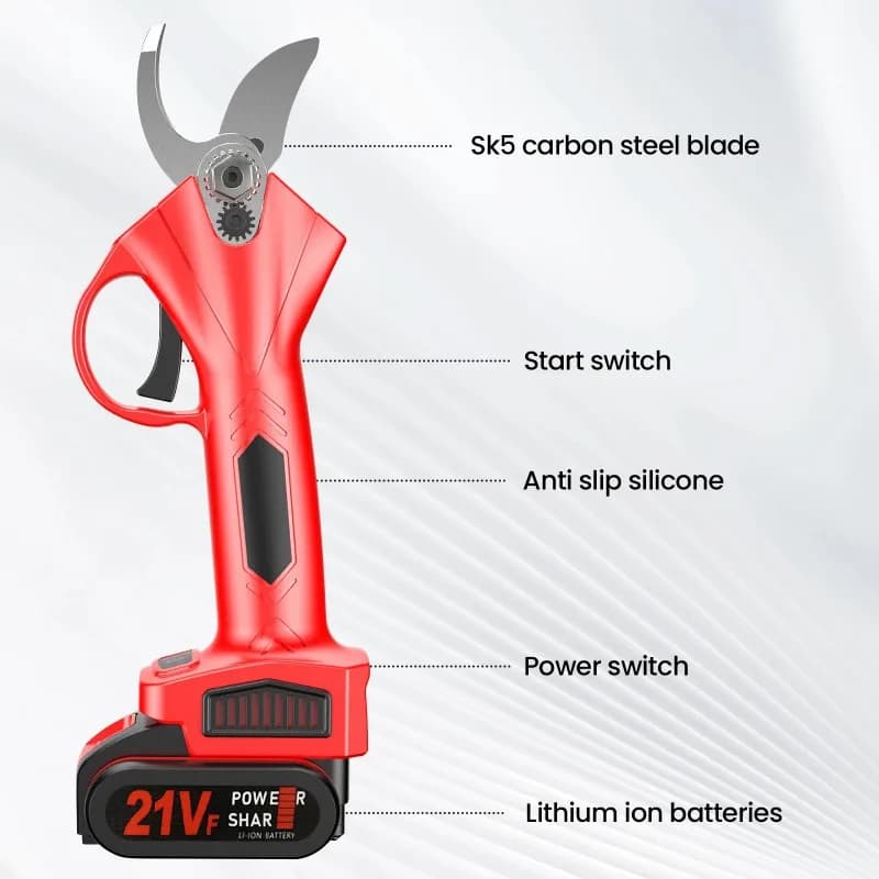 【La Scelta Migliore】Forbice Elettrica a Batteria Brushless 21V per Potatura Efficiente di Alberi da Frutto, Bonsai e Rami - Ideale per Paesaggistica