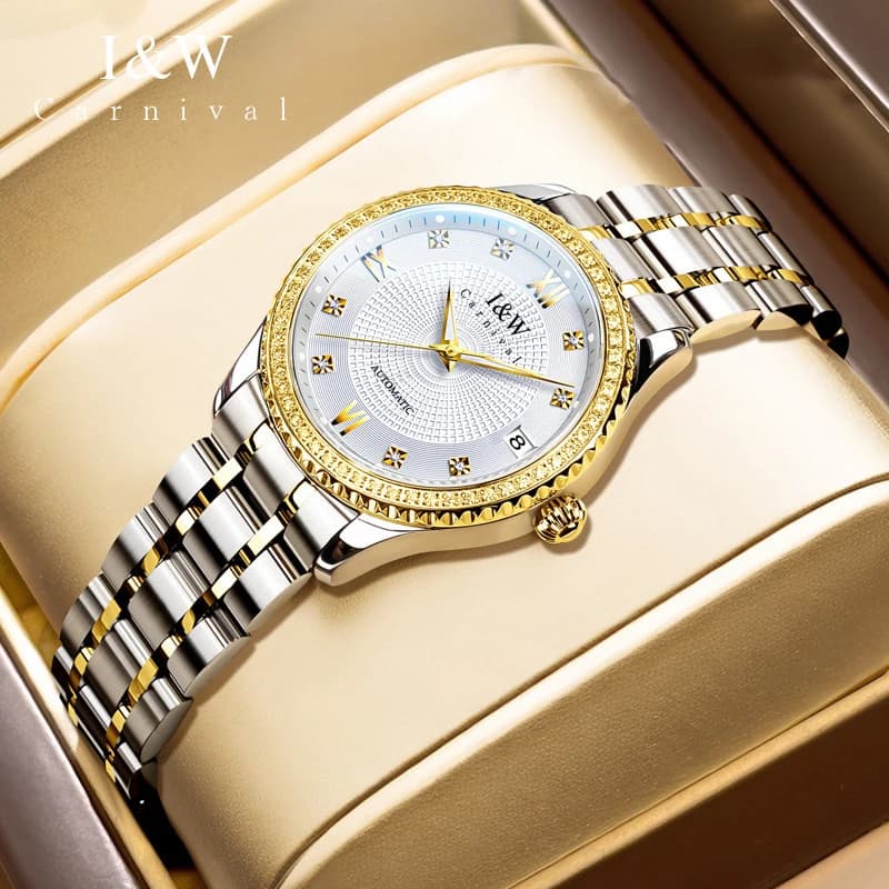 Carnival Brand High-end Luxury MIYOTA Movement Mechanical Watch for Women Sapphire Automatic Watches Stainless Steel Date Clock