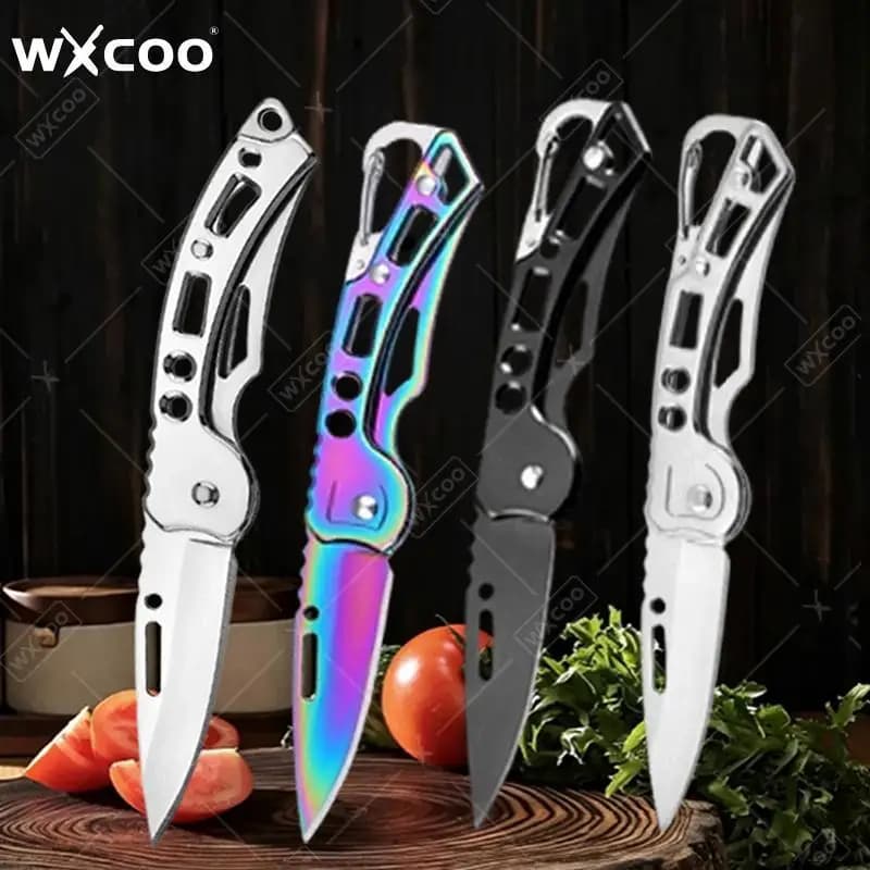WXCOO Stainless Steel Folding Knife Pocket Knife Kitchen Vegetable Knife Fruit Peeler Meat Cleaver Tools Cooking Accessories