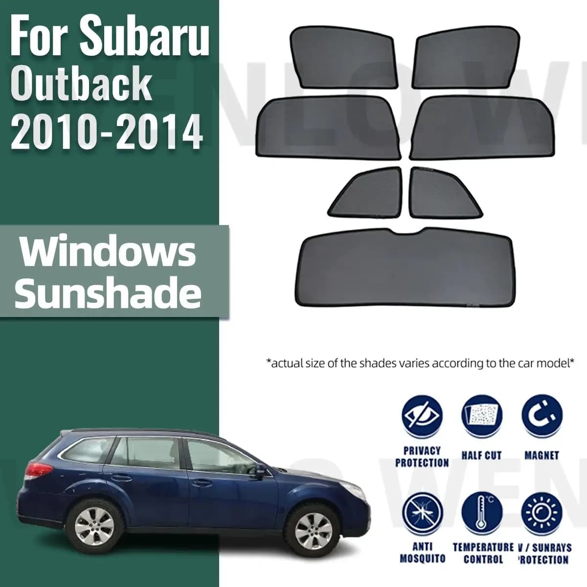 Per Subaru Outback BR 2010-2014 schermo parasole magnetico per auto parabrezza anteriore tenda per telaio finestra laterale posteriore parasole visiera