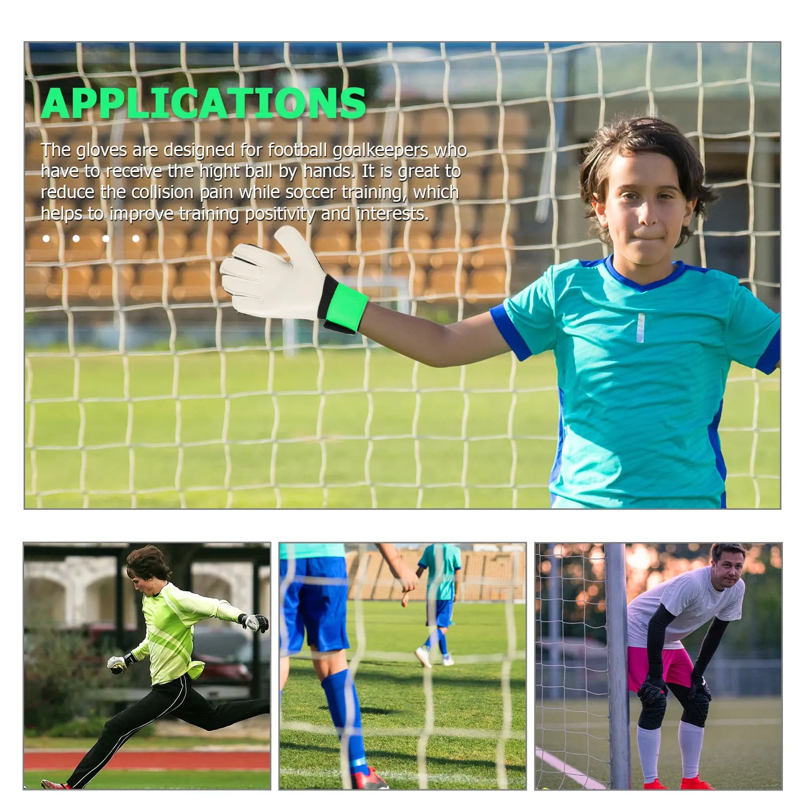 1 paio di guanti da portiere creativi in lattice, resistenti all'usura, accessori da calcio, per un allenamento professionale e robusto