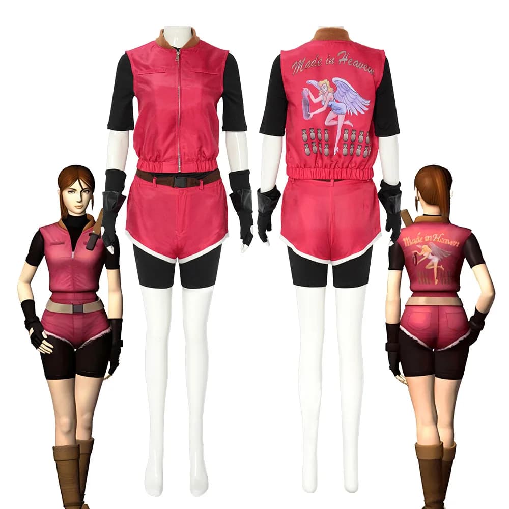 Abbigliamento cosplay di Halloween Offerta speciale Claire Redfield Costume cosplay Anime Claire Outfit Vest Shorts Set