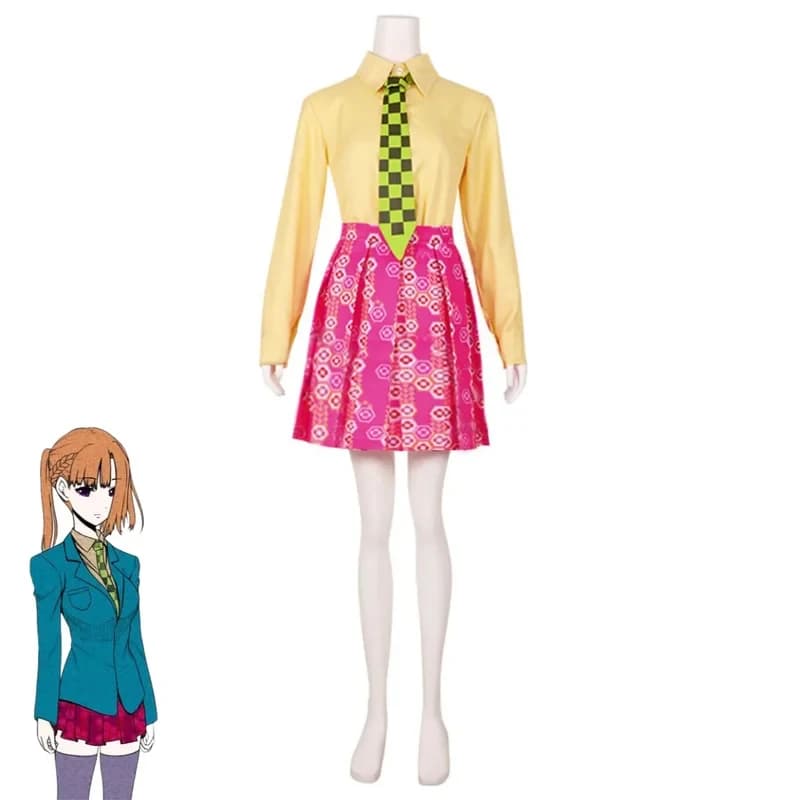 5;e,8\v,5/Game Your Turn To Die Chidouin Sara Cosplay Costume Japanese JK School Uniform Skirt Coat Wig Adult Woman f,5'h\8/m'